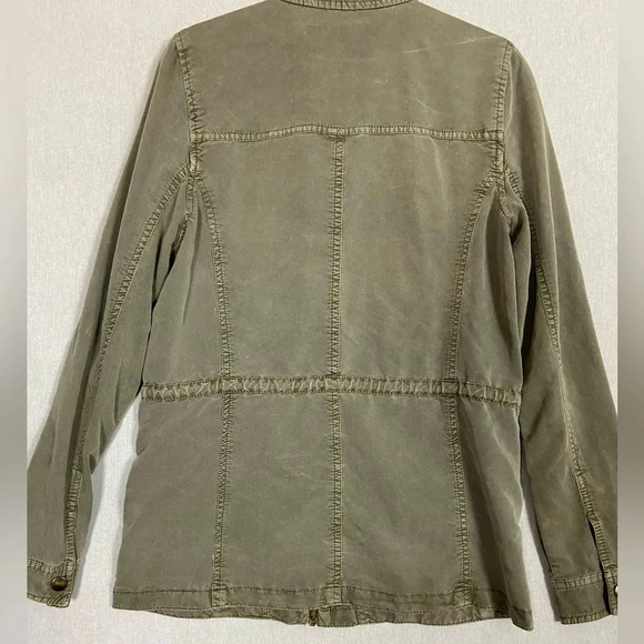 Hinge Green Rayon Blend Lightweight Full Zip Military Utility Jacket Sz XS - Picture 2 of 15